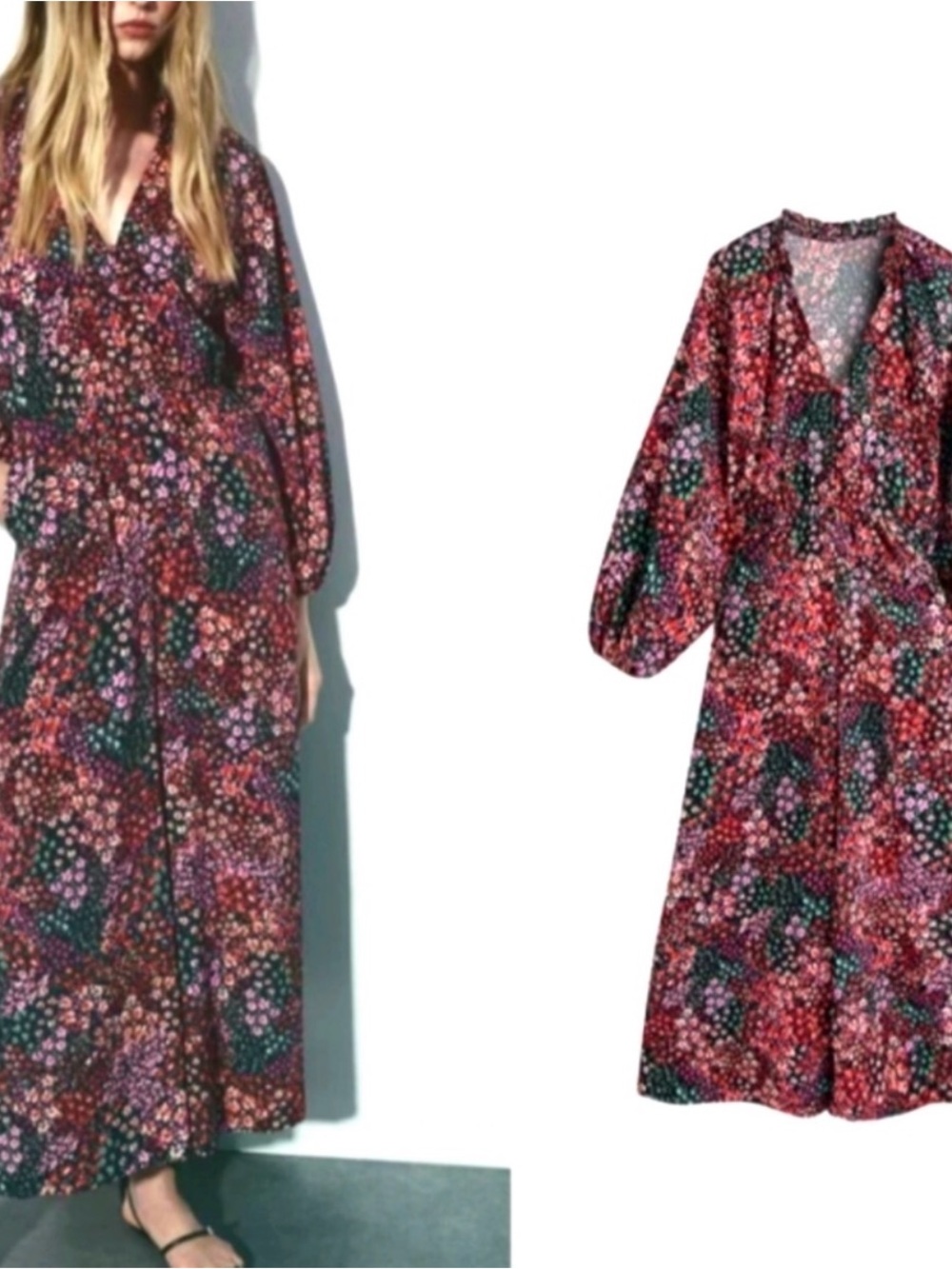 Ditsy Floral Print Romper Jumpsuit Set Size S - Picture 2 of 7